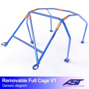Roll Cage VW Golf (Mk1) Hatchback 3 uși CU ȘASIU DEMONTABIL COMPLET V1