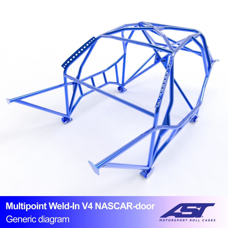 Roll Cage BMW (E46) Seria 3 Coupe cu 2 uși, tracțiune spate, multifuncțională, sudată, V4, cu portieră NASCAR, pentru drift