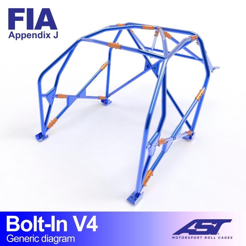 Roll Cage SEAT 124 4 uși Sedan BOLT IN V4 1 Roll Cage SEAT 124 4 uși Sedan BOLT IN V4