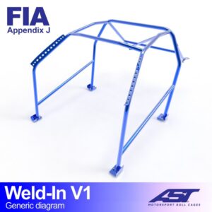 Roll Cage VW Jetta (Mk1) Coupe 2 uși, tip sudură, V1