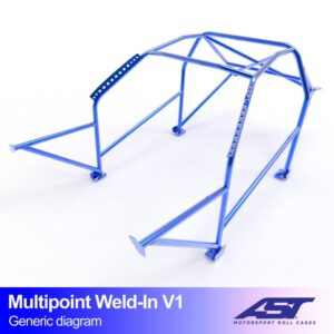Roll Cage VW Jetta (MK1) Sedan 4 Uși MULTIPUNCT SUDARE IN V1
