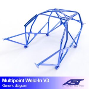 Roll Cage VW Jetta (MK1) Sedan 4 uși MULTIPOINT SUDARE V3