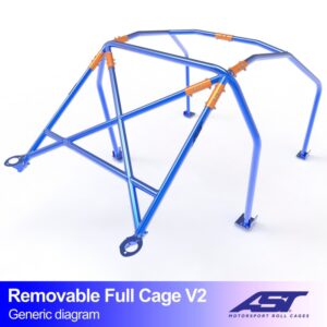 Roll Cage VW Polo (6R) hatchback cu 3 uși, demontabilă, Roll Cage completă V2